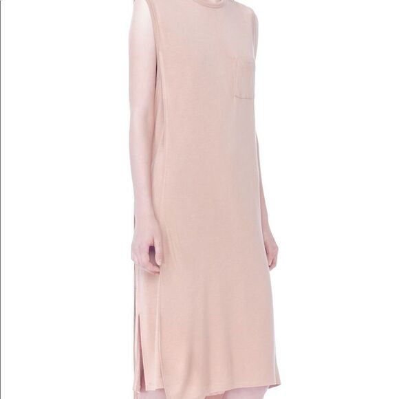T BY ALEXANDER WANG Heathered Oatmeal Overlap Muscle Tee Dress-S - Picture 1 of 7